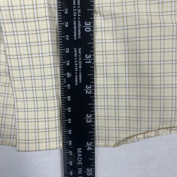Eddie Bauer Button Down Shirt XL Tall Yellow Plaid Long Sleeve Relaxed Fit XLT - Picture 6 of 9